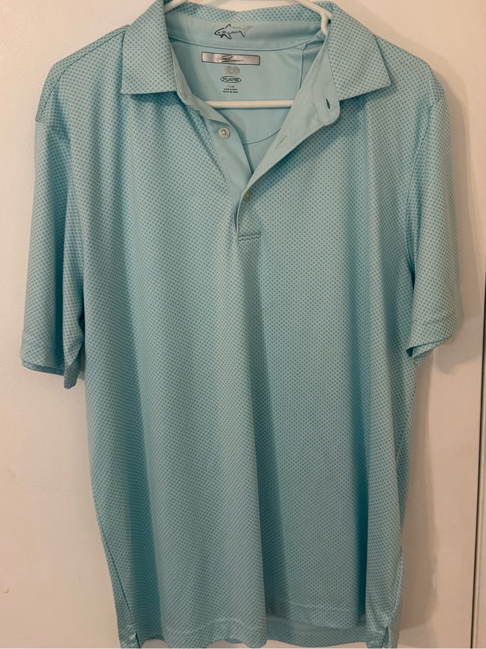 Greg Norman Collection Aqua Micro-Texture Performance Polo